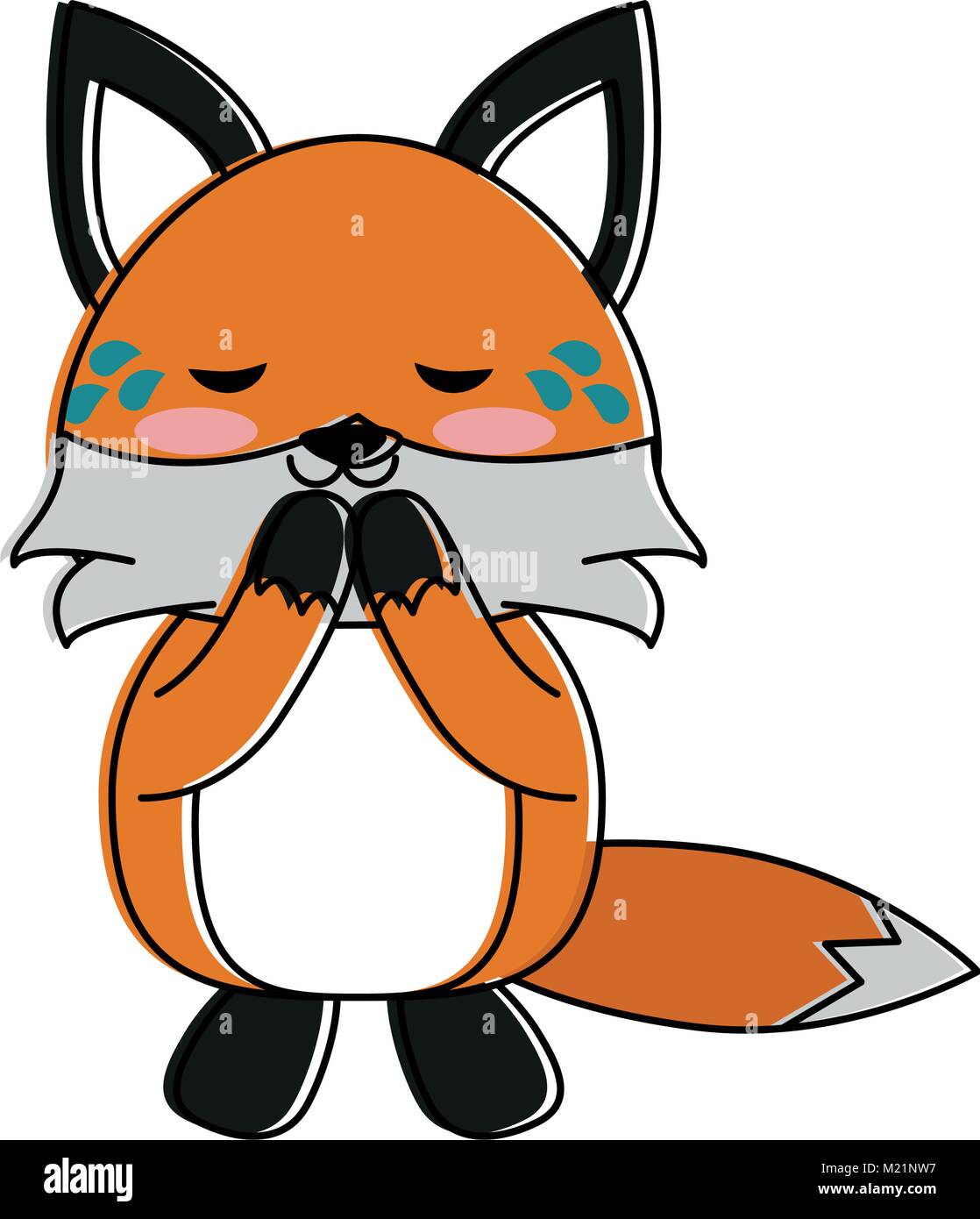 Cute fox crying cartoon Stock Vector Image & Art - Alamy