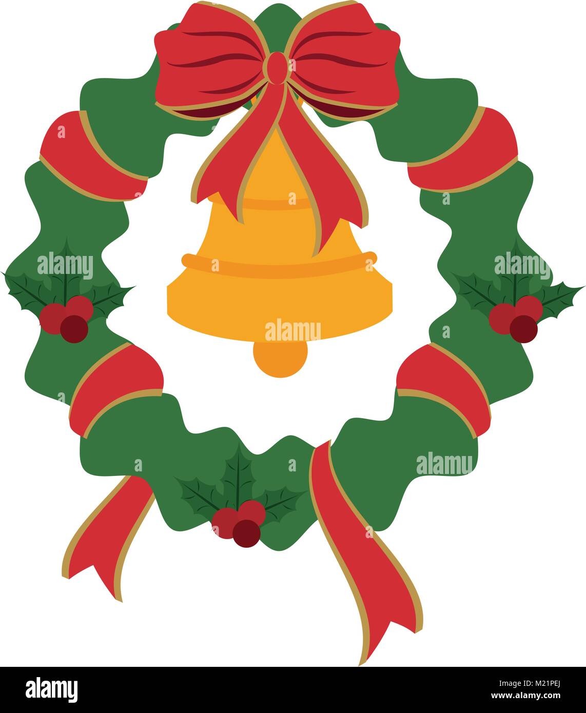 Christmas wreath with bell Stock Vector Image & Art - Alamy