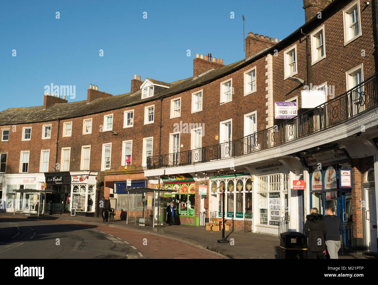 Early 19th century listed buildings in The Crescent, Carlisle, Cumbria, England, UK Stock Photo