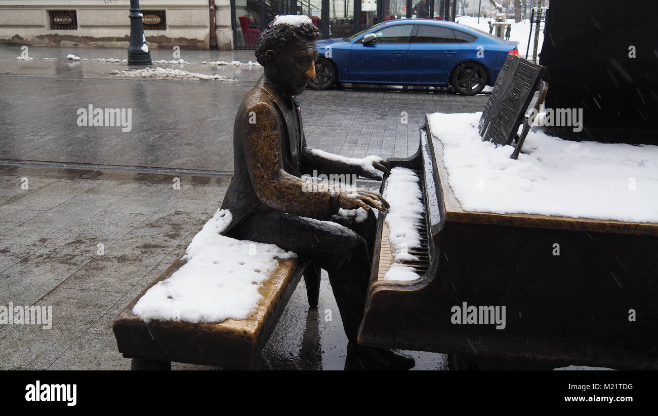 Arthur Rubistein in winter Stock Photo