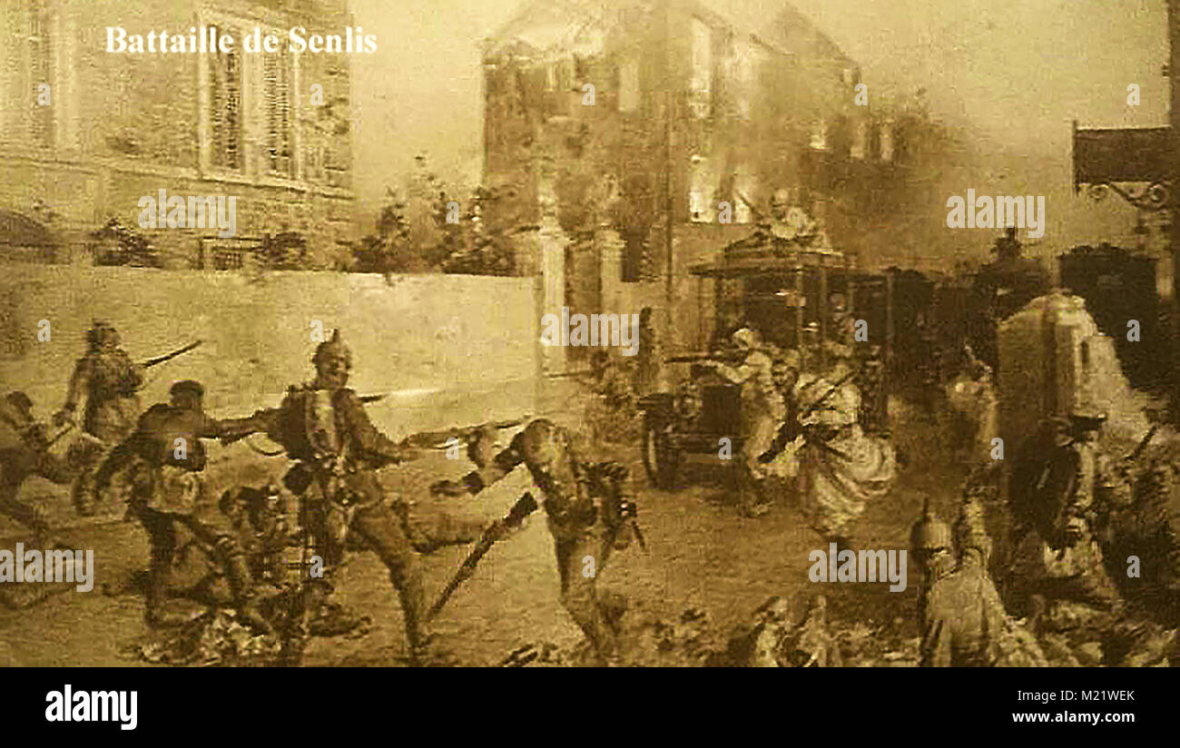 First World War (1914-1918)  aka The Great War or World War One - Trench Warfare - WWI - Battle of Senlis WWI - Miracle of the Marne  -Schlieffen  Plan Stock Photo