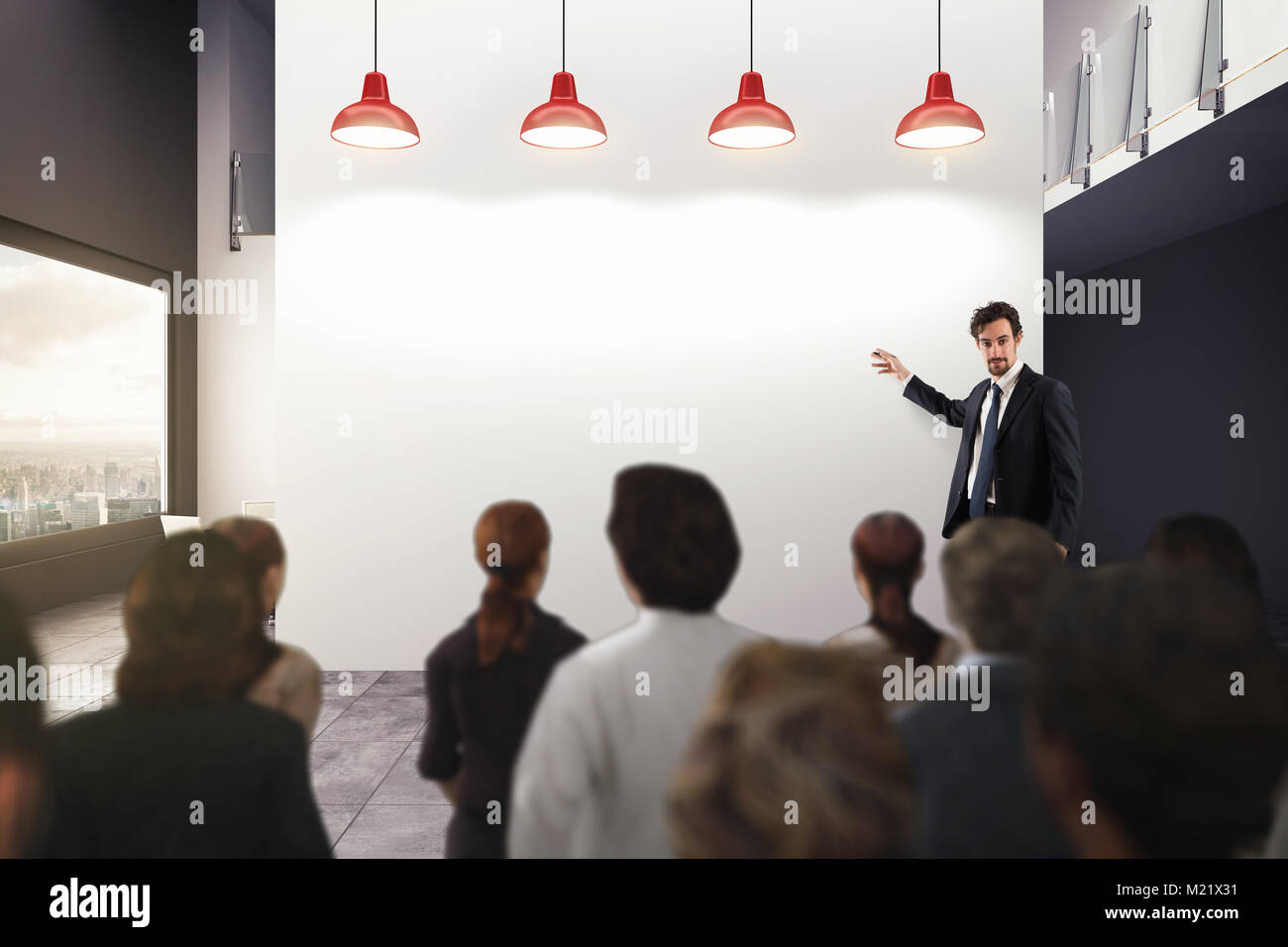 Business analysis in an office. 3D Rendering Stock Photo