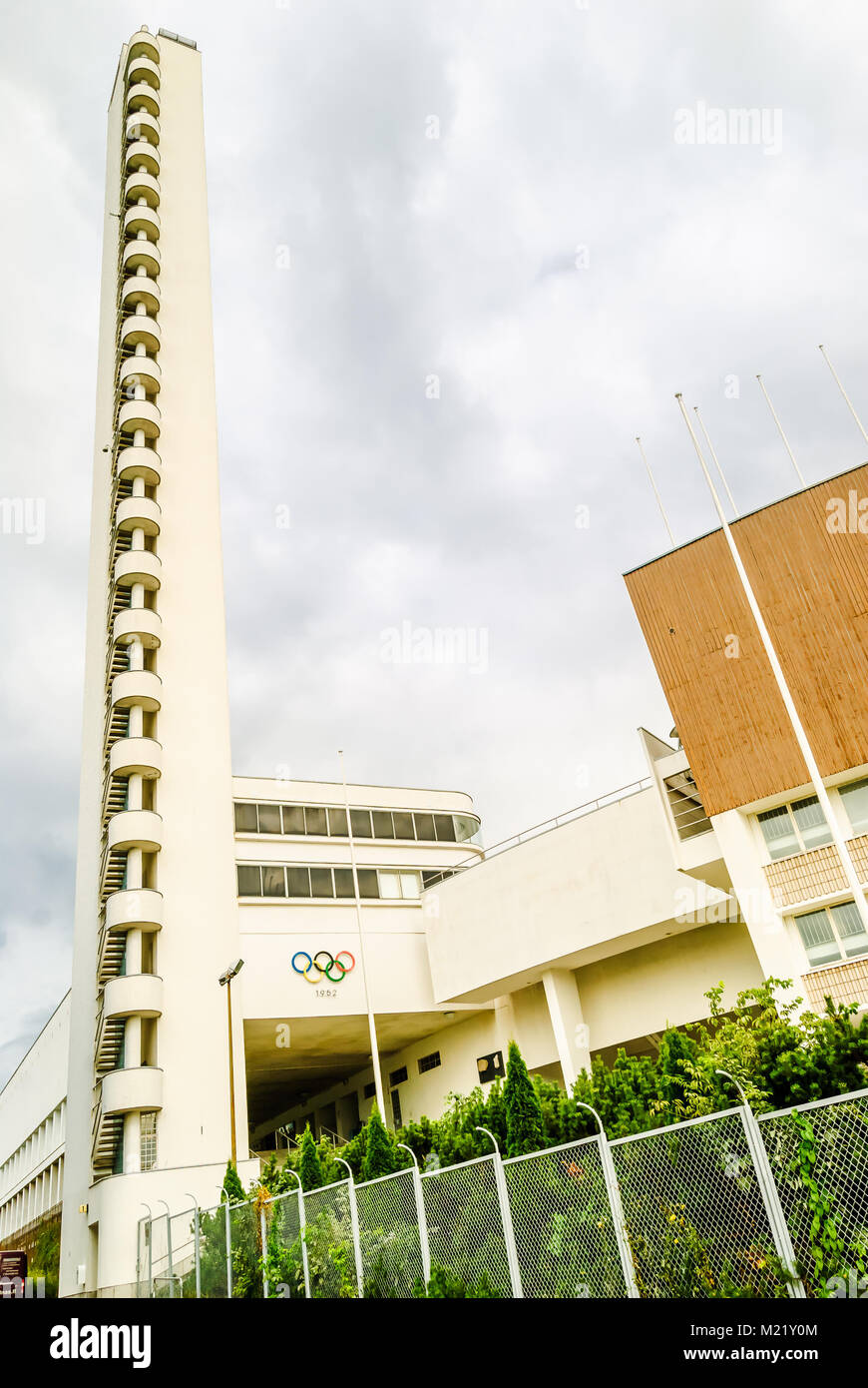 Viewing Tower By Olympic Stadium In Helsinki Finnland Stock Photo Alamy