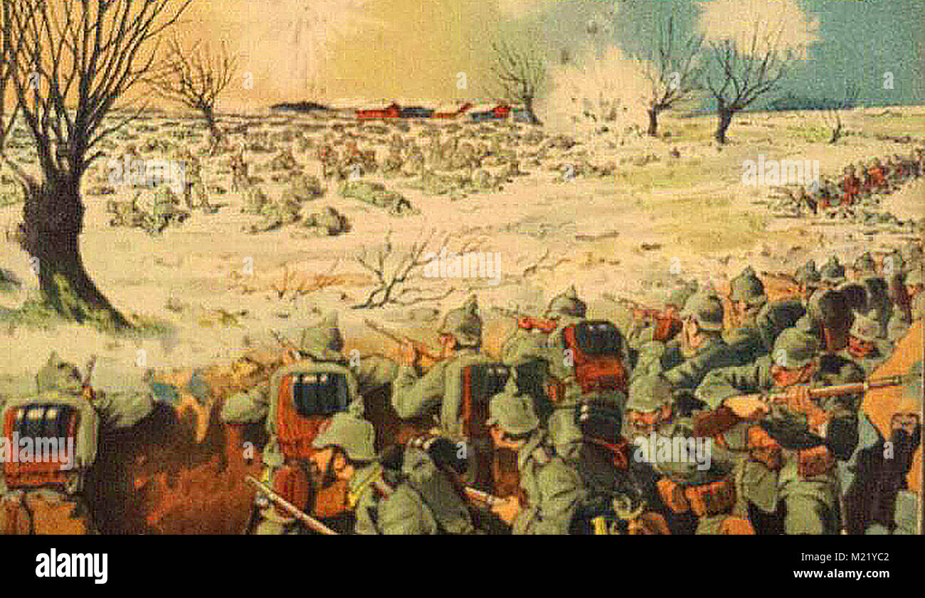 First World War (1914-1918)  aka The Great War or World War One - Trench Warfare  on the German lines Stock Photo