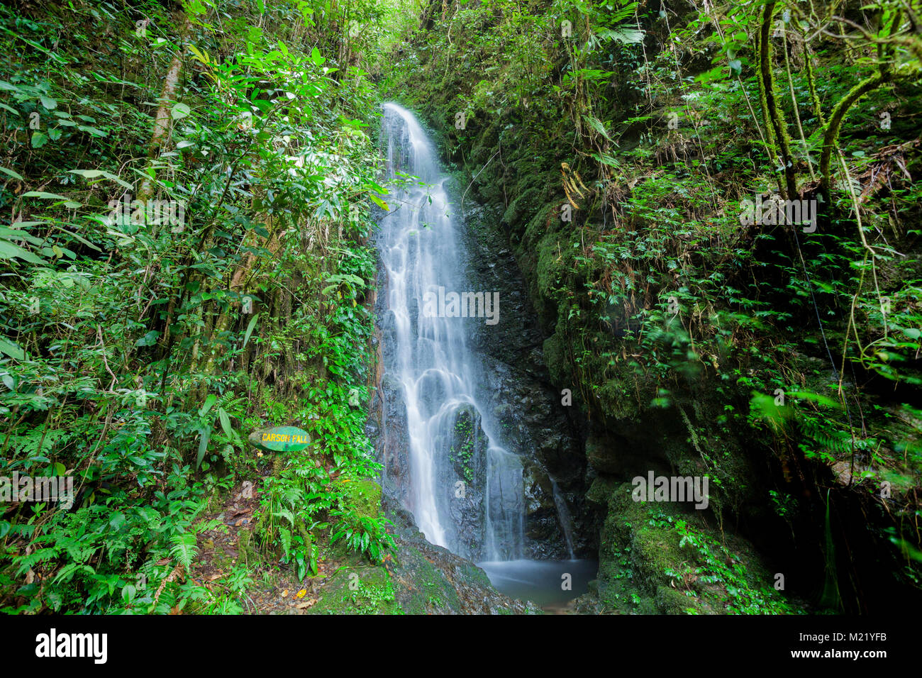River and waterfall in Kinabalu, Borneo, Malaysia Stock Photo