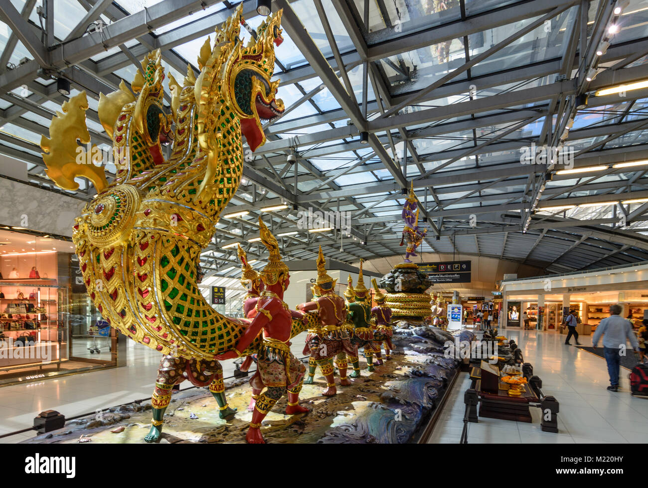 Bangkok: Suvarnabhumi Airport: terminal, depiction of the Samudra ...