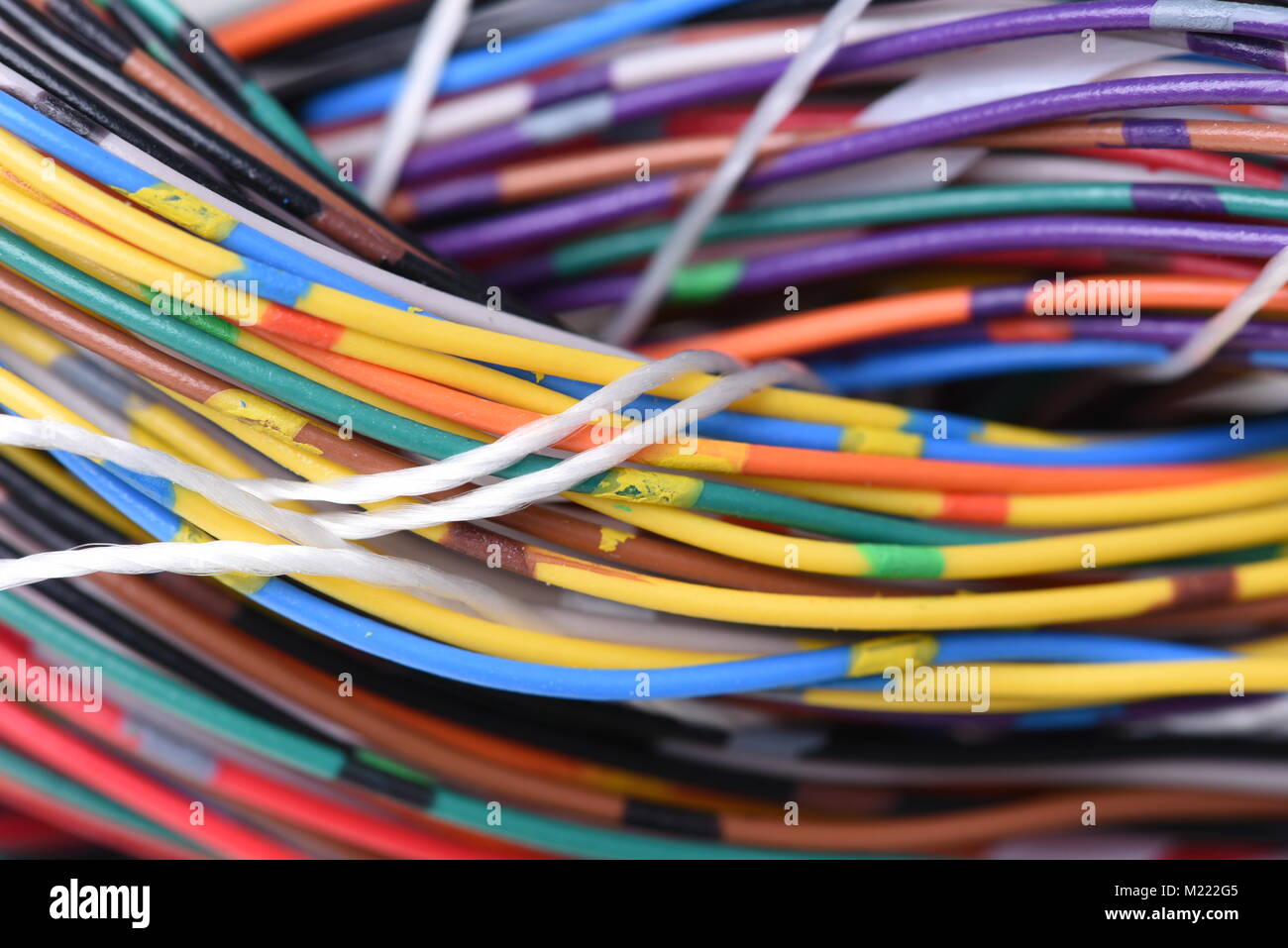 Closeup of Electric Cables Stock Photo Alamy