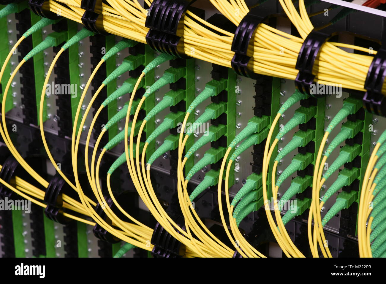 Fiber optical cables with connectors type SC-APC single mode in data ...