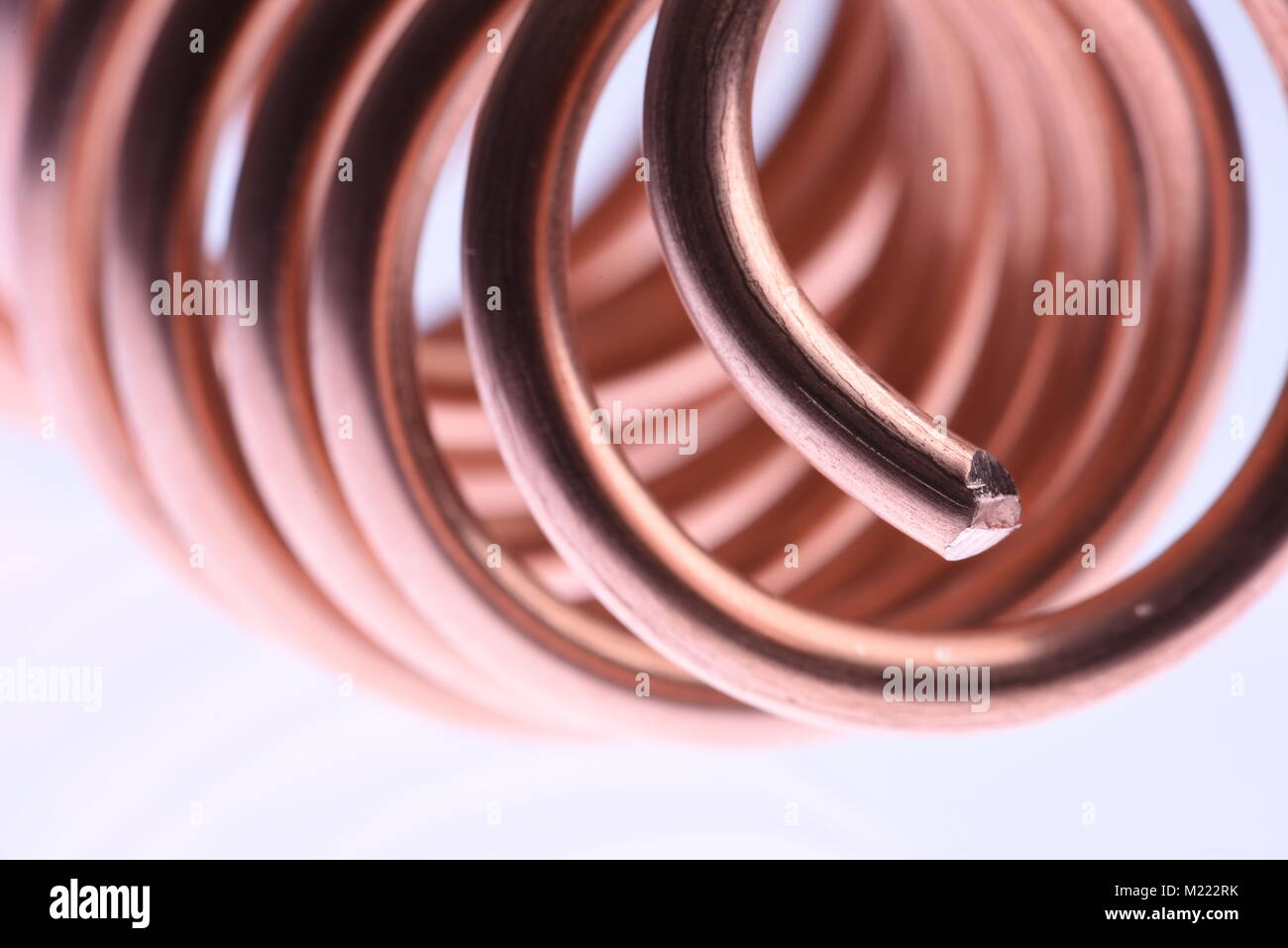 Closeup of Copper Wire with Selective Focus Stock Photo