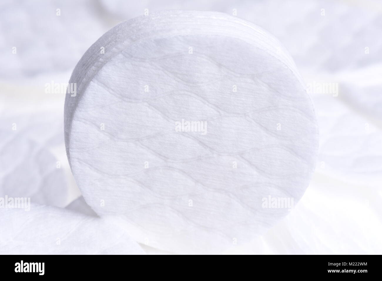 Cosmetical cotton pad disks close-up Stock Photo