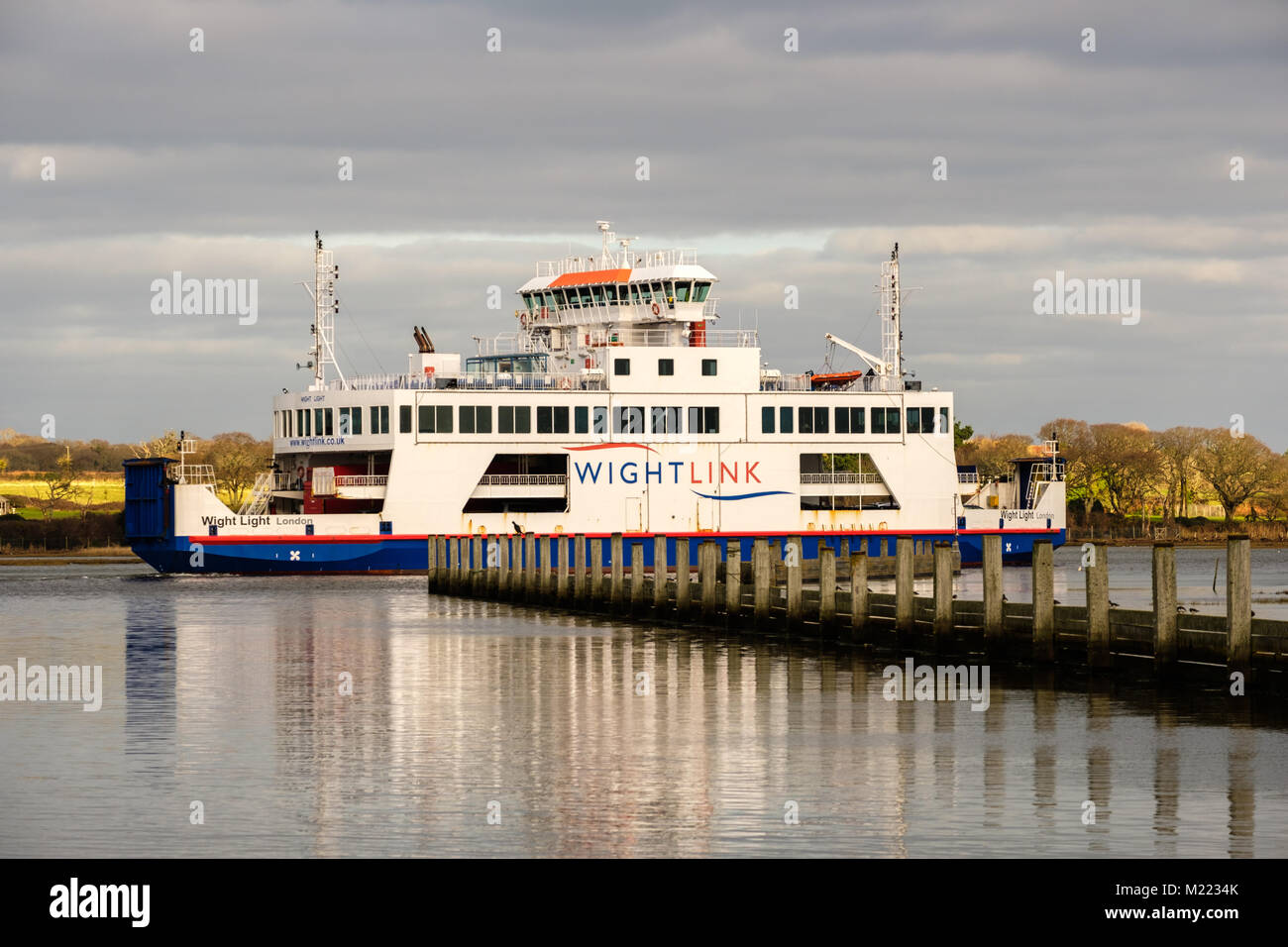 Wightlink Ferry leaving Lymington for The Isle of Wight Stock Photo Alamy