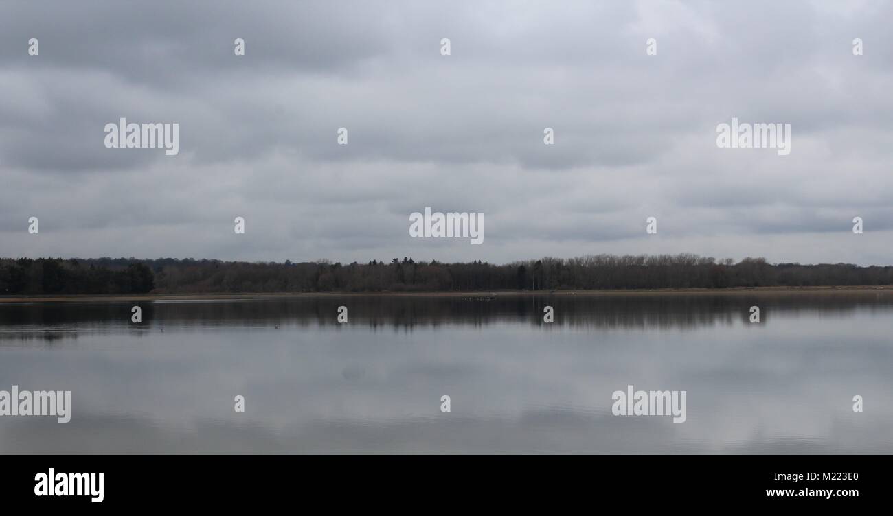 Hanningfield reservoir on an overcast winter's day Stock Photo