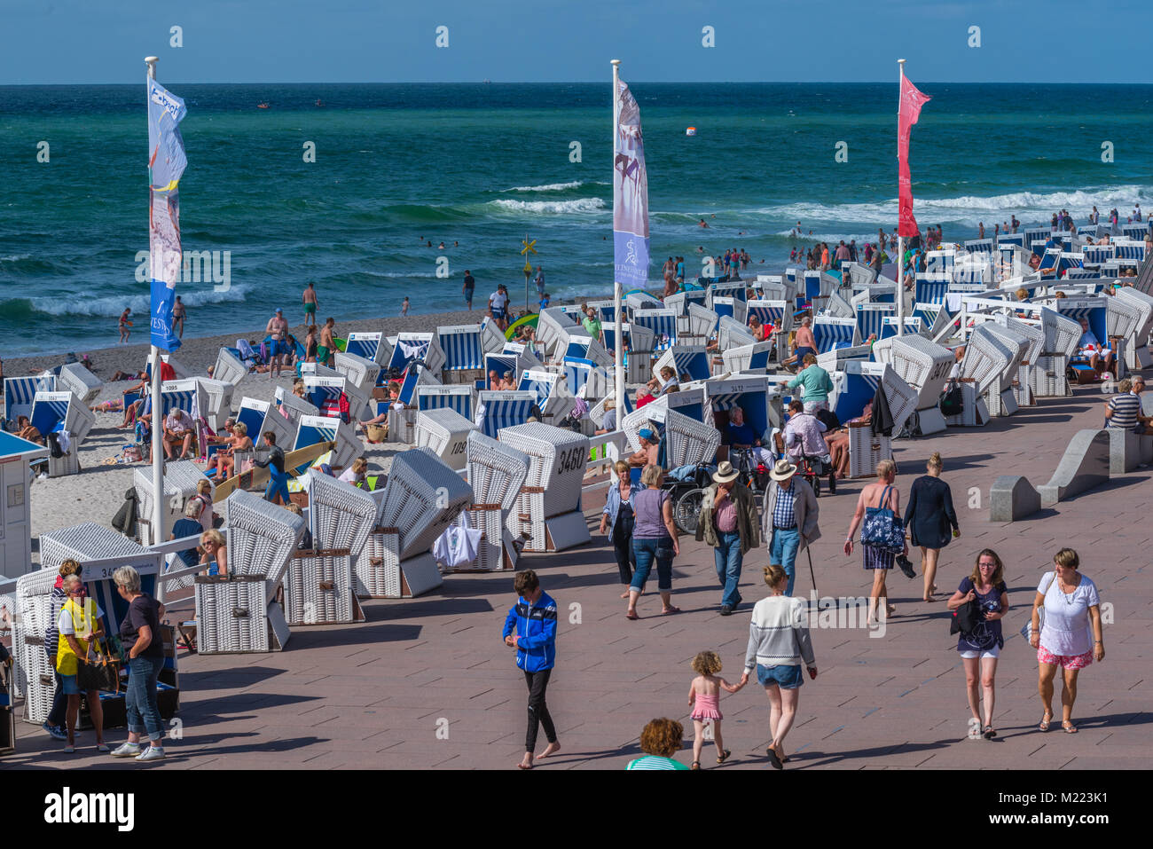 Promenade along the seaside, Westerland, island of Sylt, North Sea ...