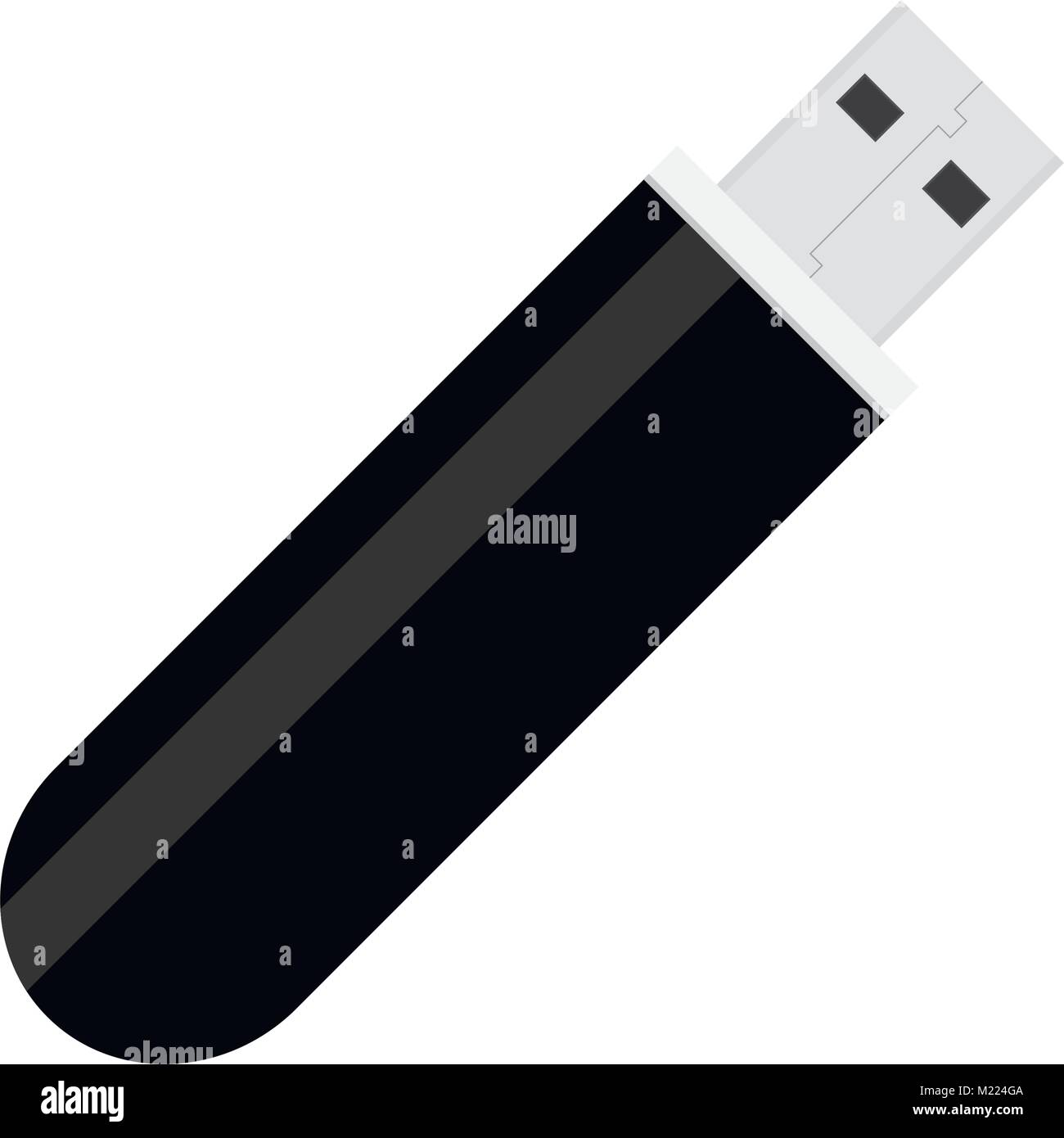 Flash driver usb isolated on wihite background. Flash usb drive stick, memory storage equipment vector. Portable device for storage info illustration Stock Vector