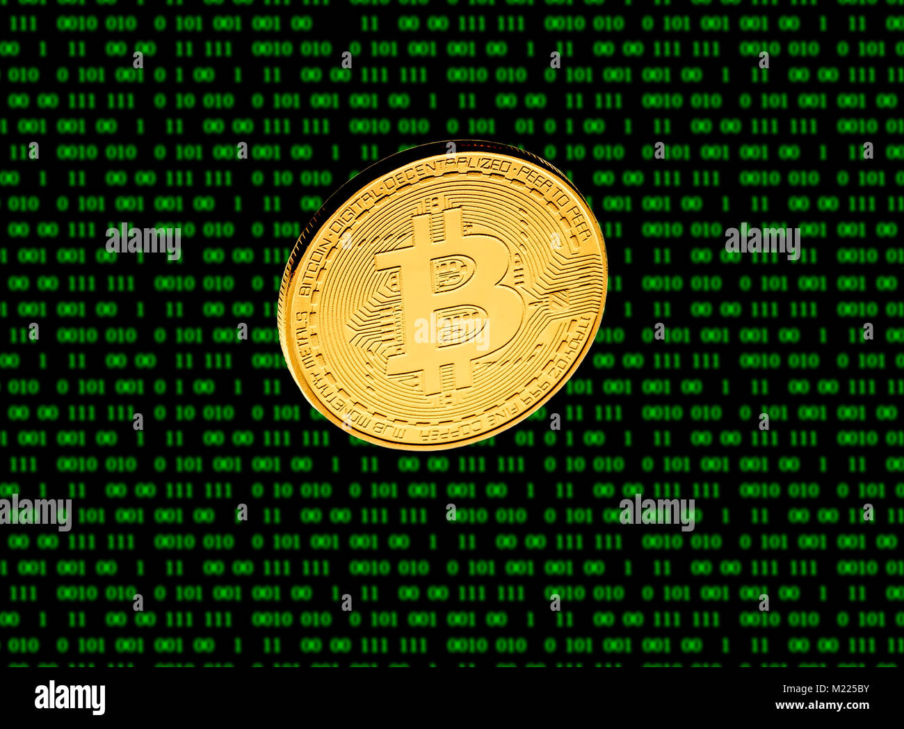 Bitcoin sign on matrix background hi-res stock photography and images -  Alamy