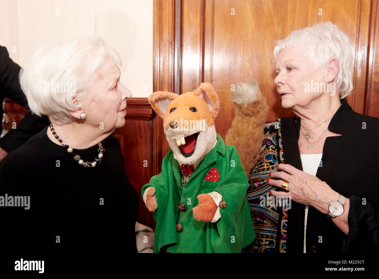 June Whitfield, Basil Brush & Judy Dench at the Oldie of the Year Awards 2018 Stock Photo