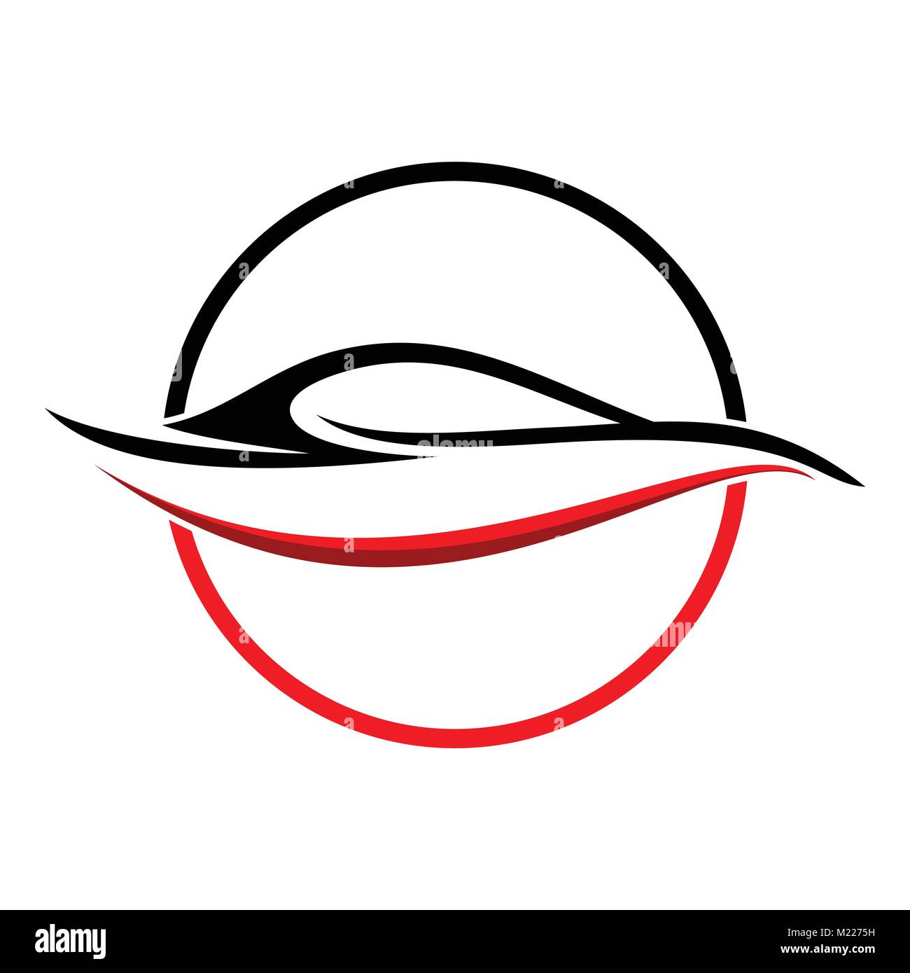 Circular Abstract Red Car Shape Symbol Vector Graphic Logo Design Stock