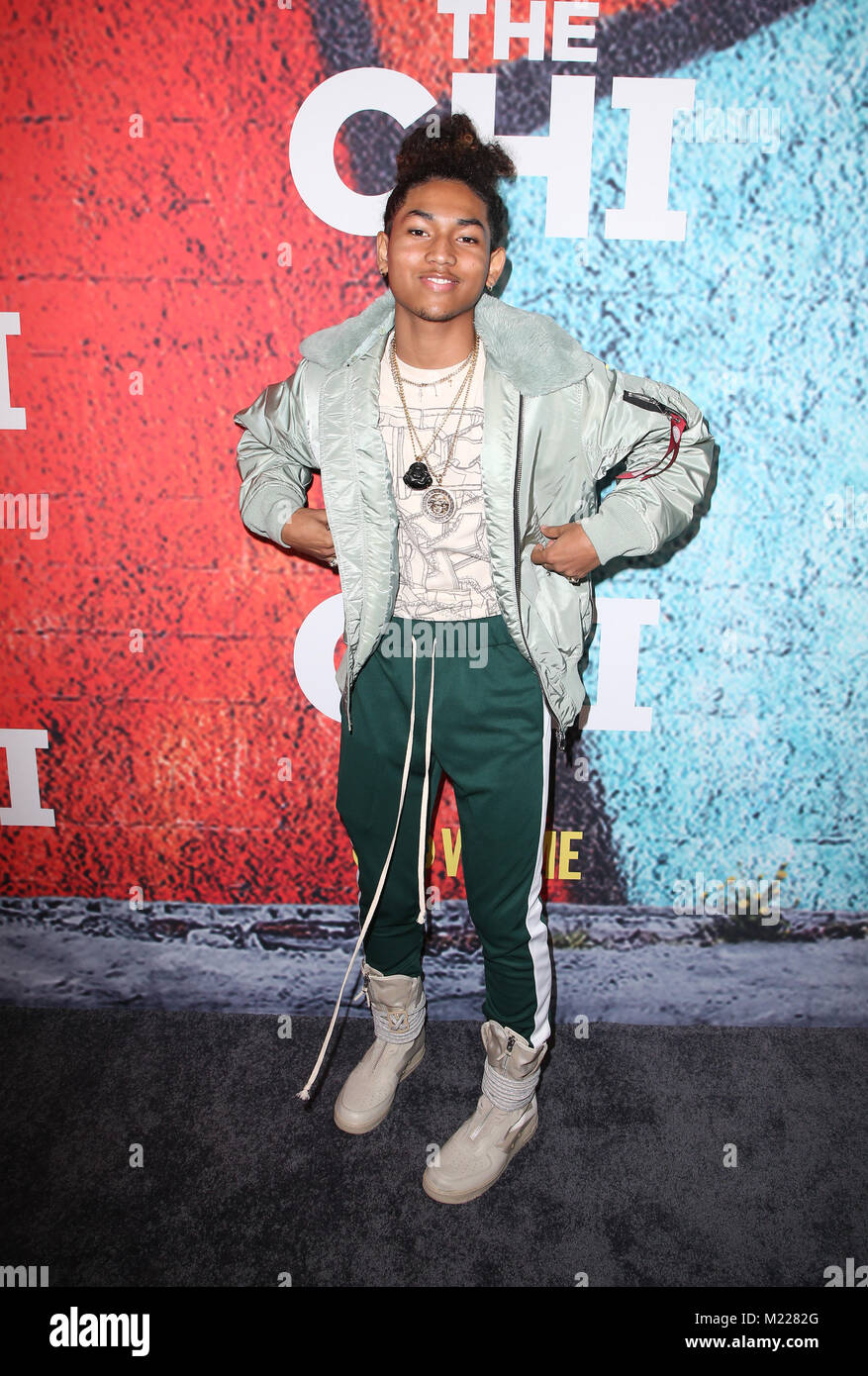 Premiere of Showtime's 'The Chi' at The Downtown Independent - Arrivals  Featuring: Jahking Guillory Where: Los Angeles, California, United States When: 03 Jan 2018 Credit: FayesVision/WENN.com Stock Photo