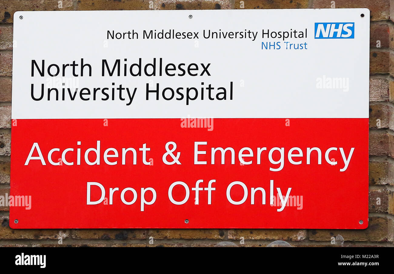 General views of North Middlesex Hospital in North London after reports