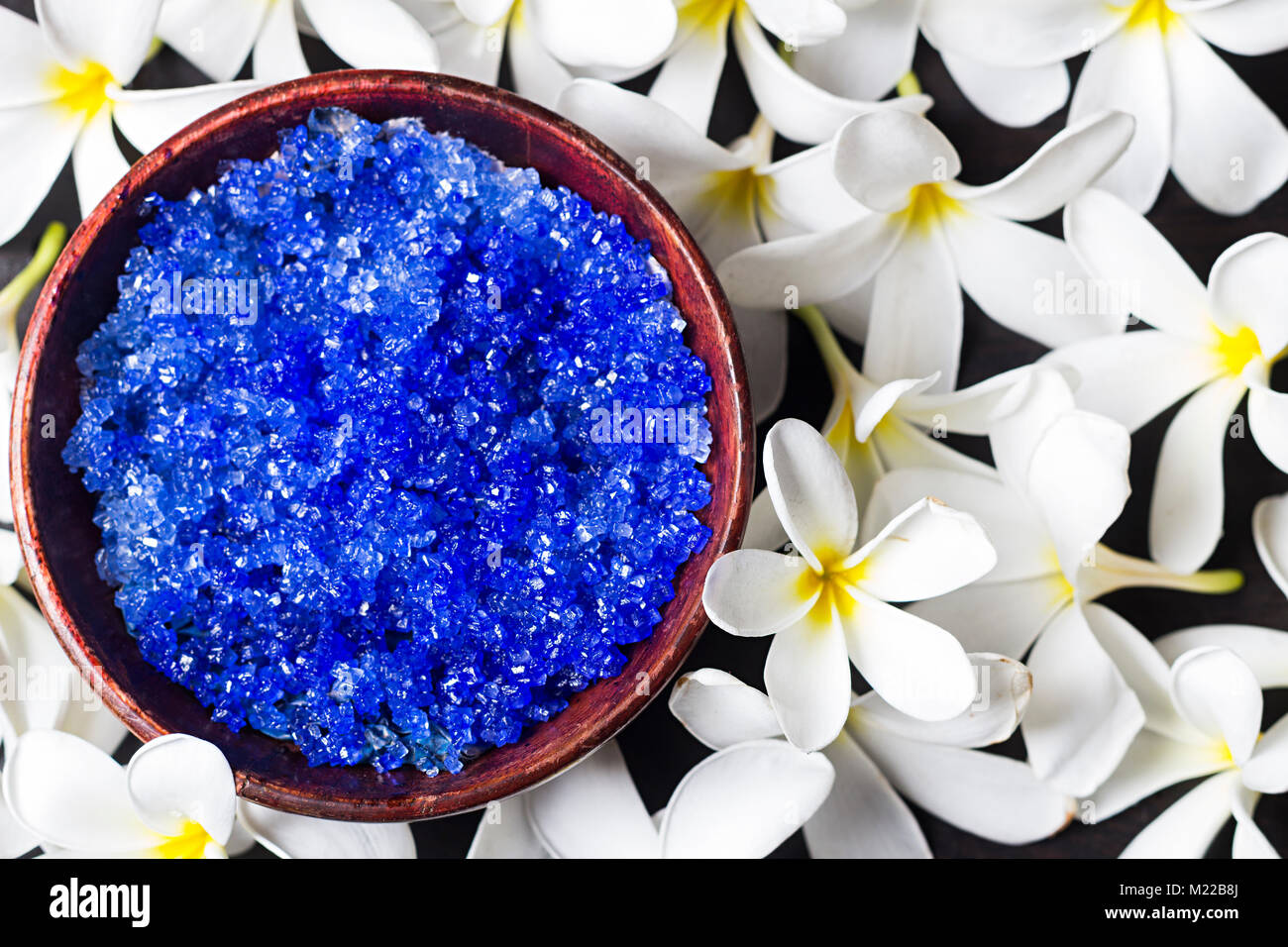 Beauty Spa Health Club Bowl Salt And Flower Herb Hygiene Stock Photo