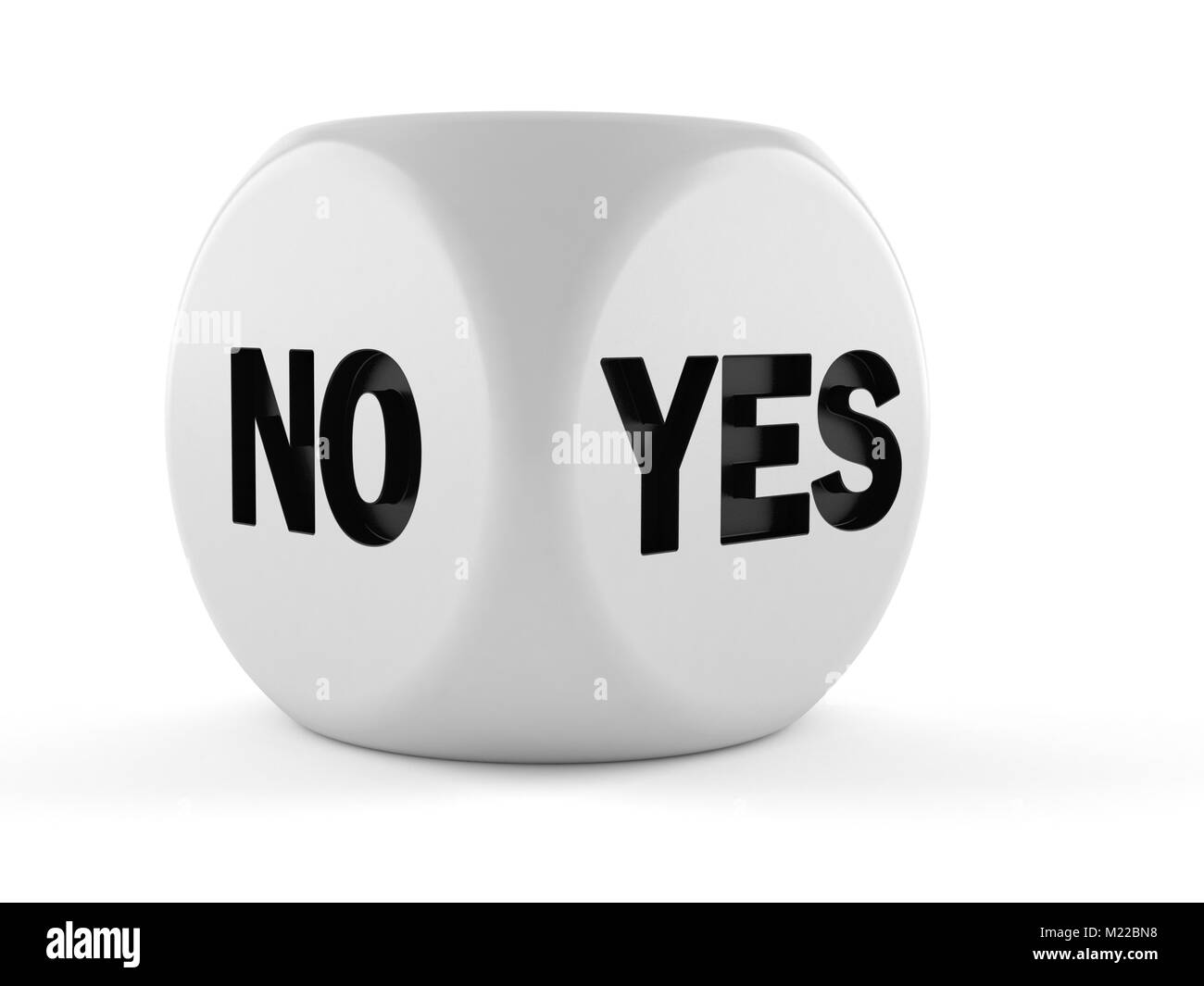 Dice with no and yes text isolated on white background Stock Photo Alamy
