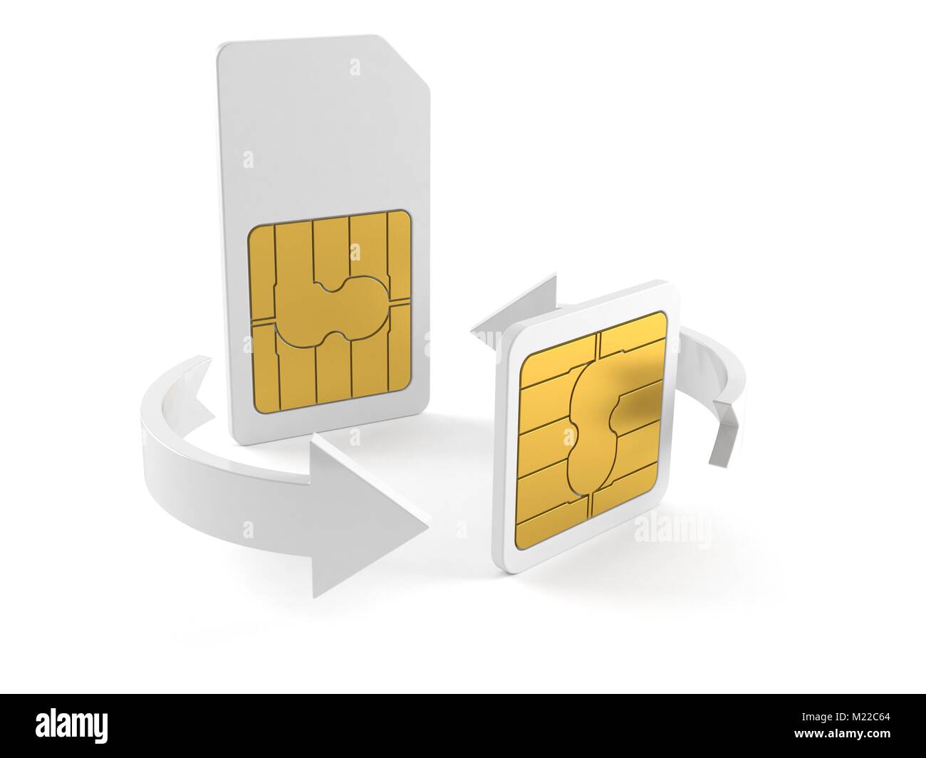 SIM card exchange isolated on white background Stock Photo Alamy