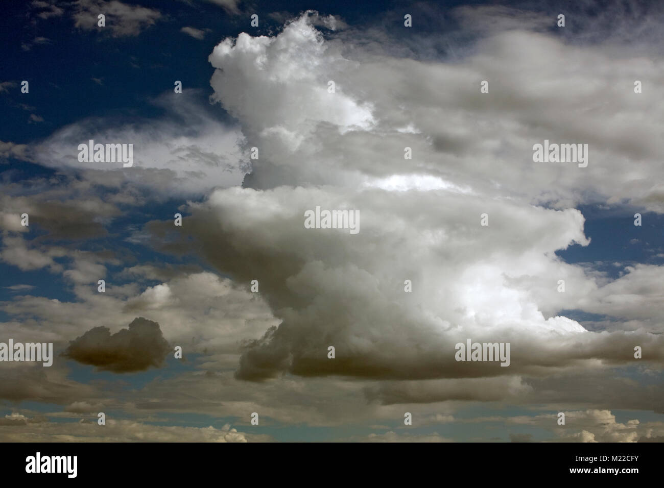 Dramatic Cumulonimbus clouds over Santa Fe, New Mexico. Stock Photo