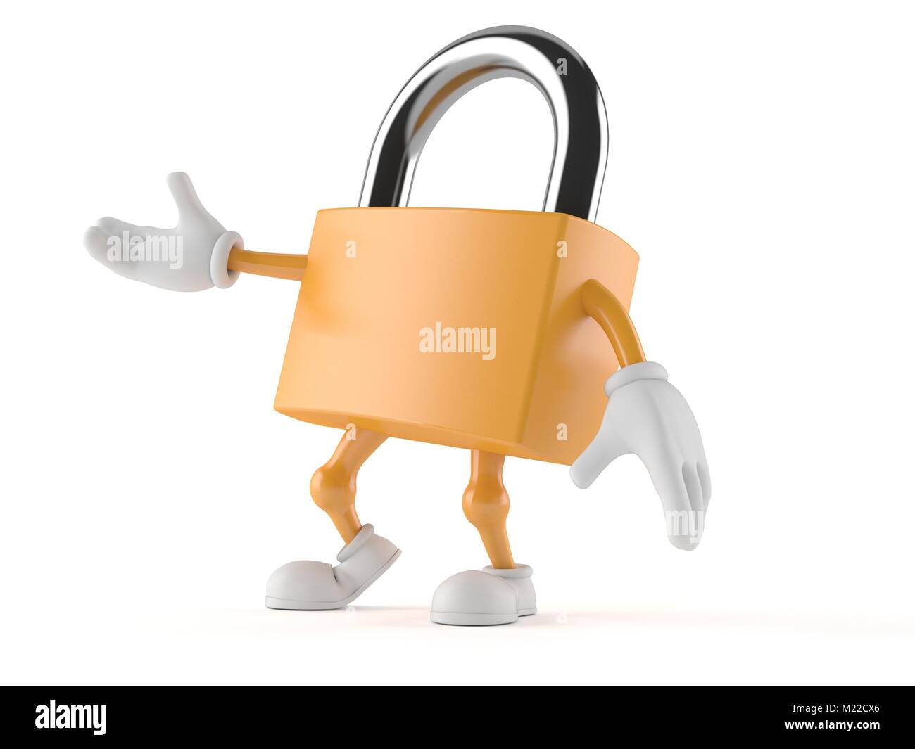 Padlock character isolated on white background Stock Photo Alamy