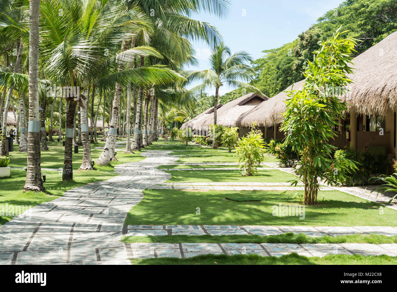 Promenade in a luxury resort in the tropics Stock Photo