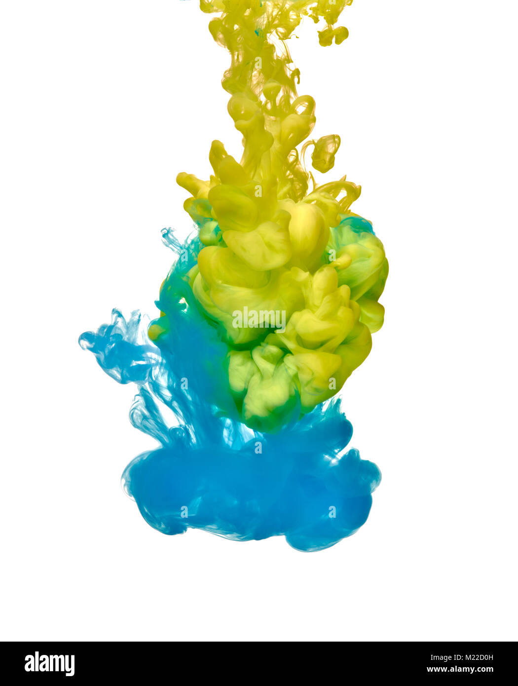 yellow and blue paint in water Stock Photo Alamy