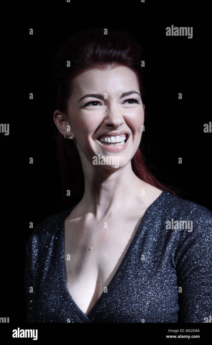 American singer and actess Chrysta Bell prepares for a concert at Kino Aero on October 10, 2012 in Prague, Czech Republic. Stock Photo