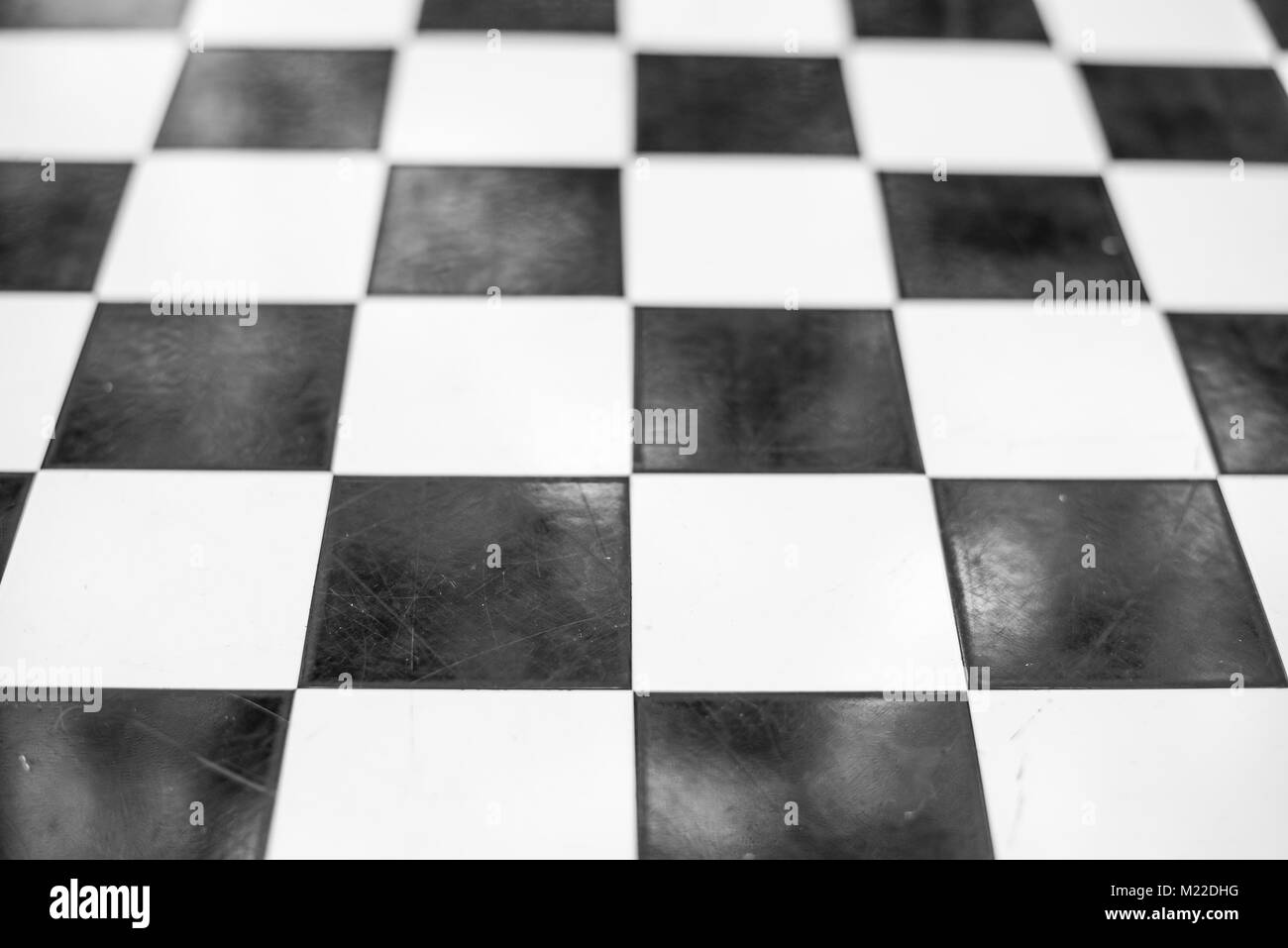 black and white checkers board Stock Photo