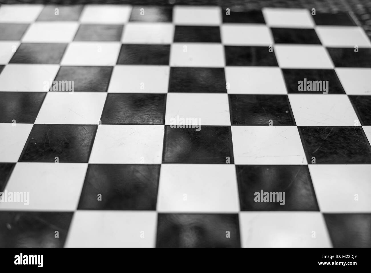 black and white checkers board Stock Photo