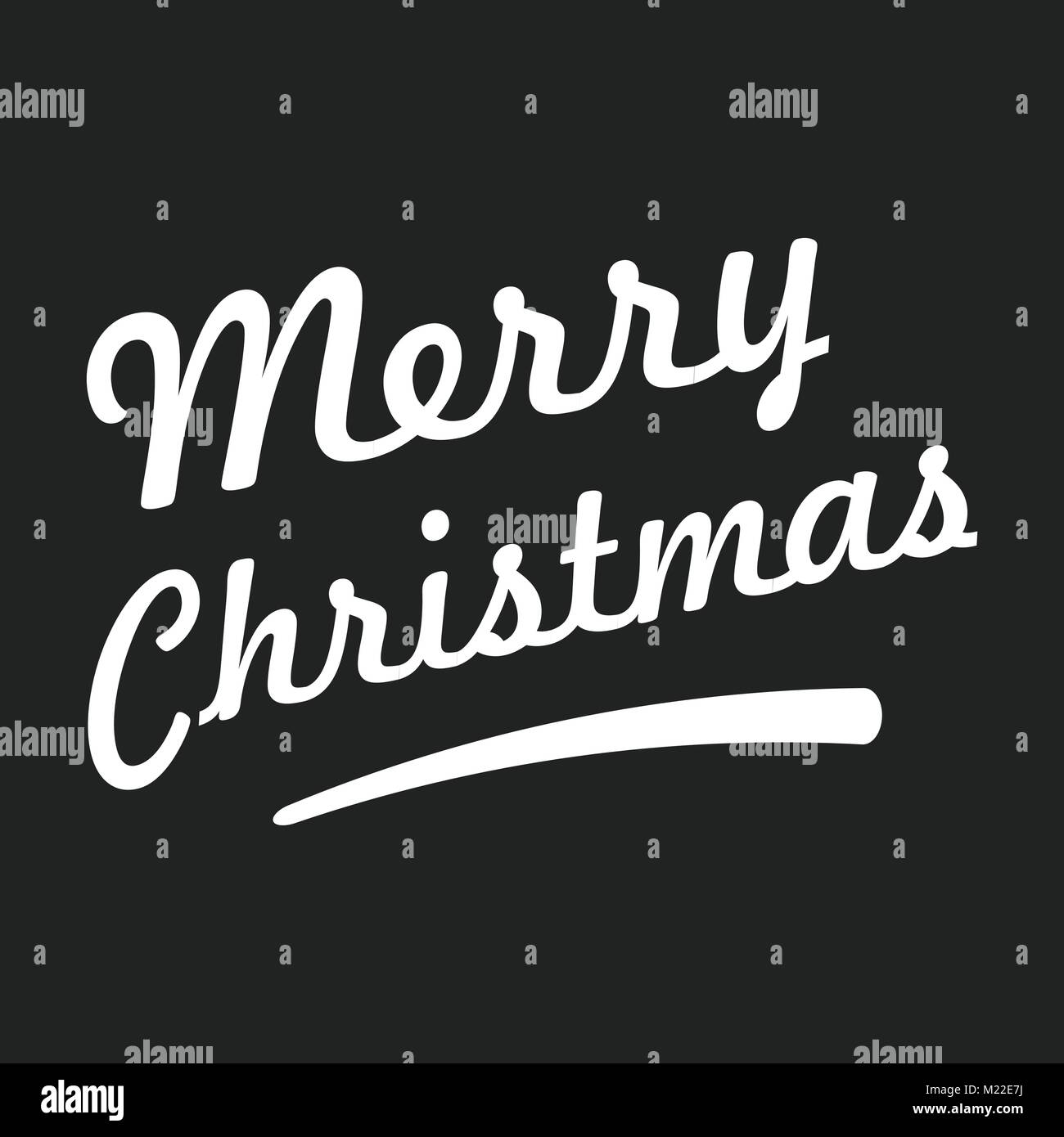 Merry Christmas text on black background. Vector illustration Stock ...
