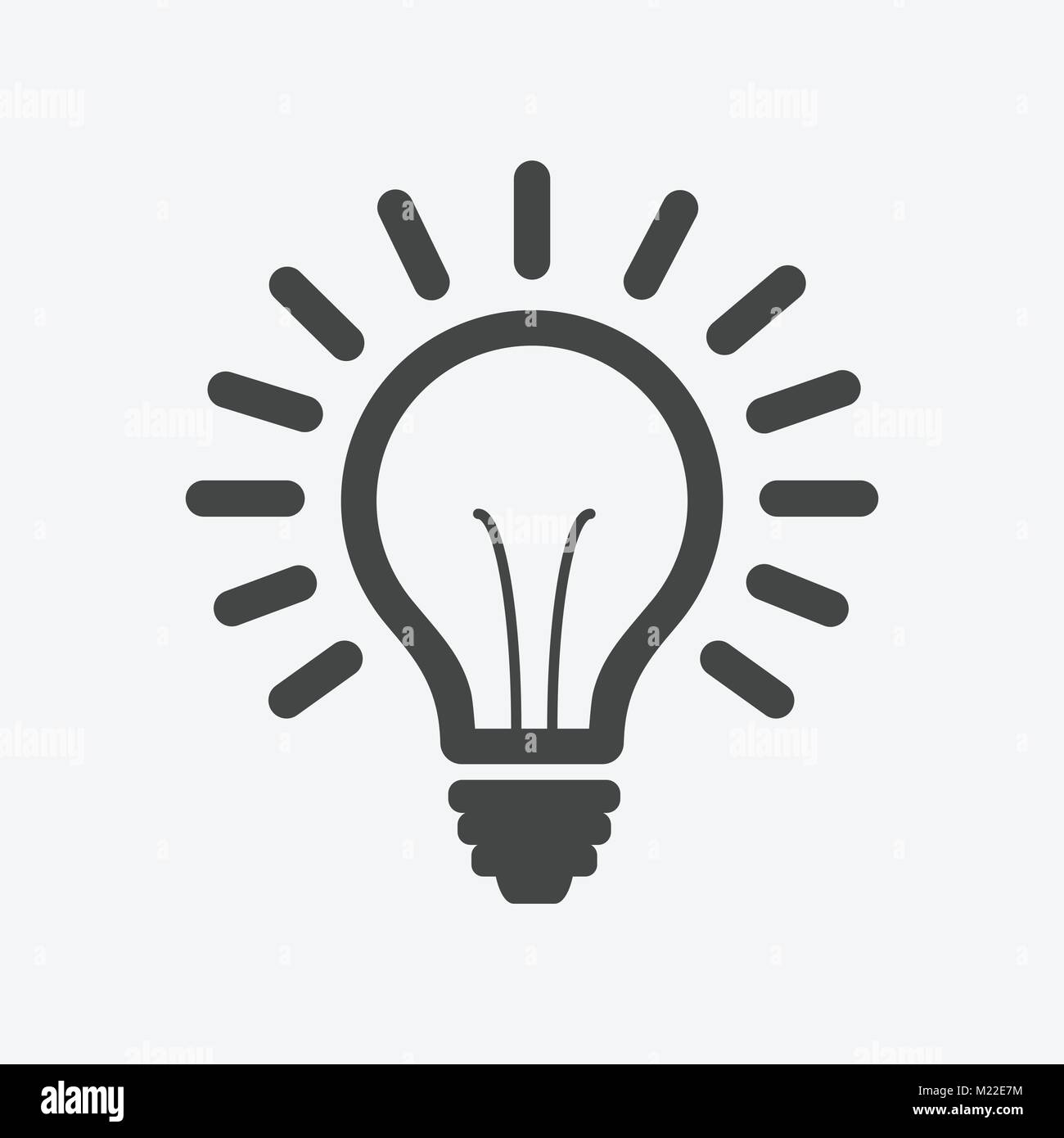 Light bulb line icon vector, isolated on white background. Idea sign ...