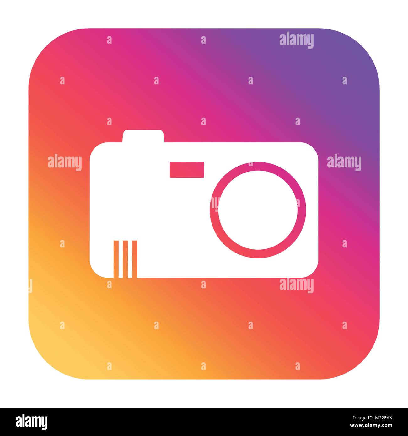 Camera icon on gradient background. Flat vector illustration Stock ...