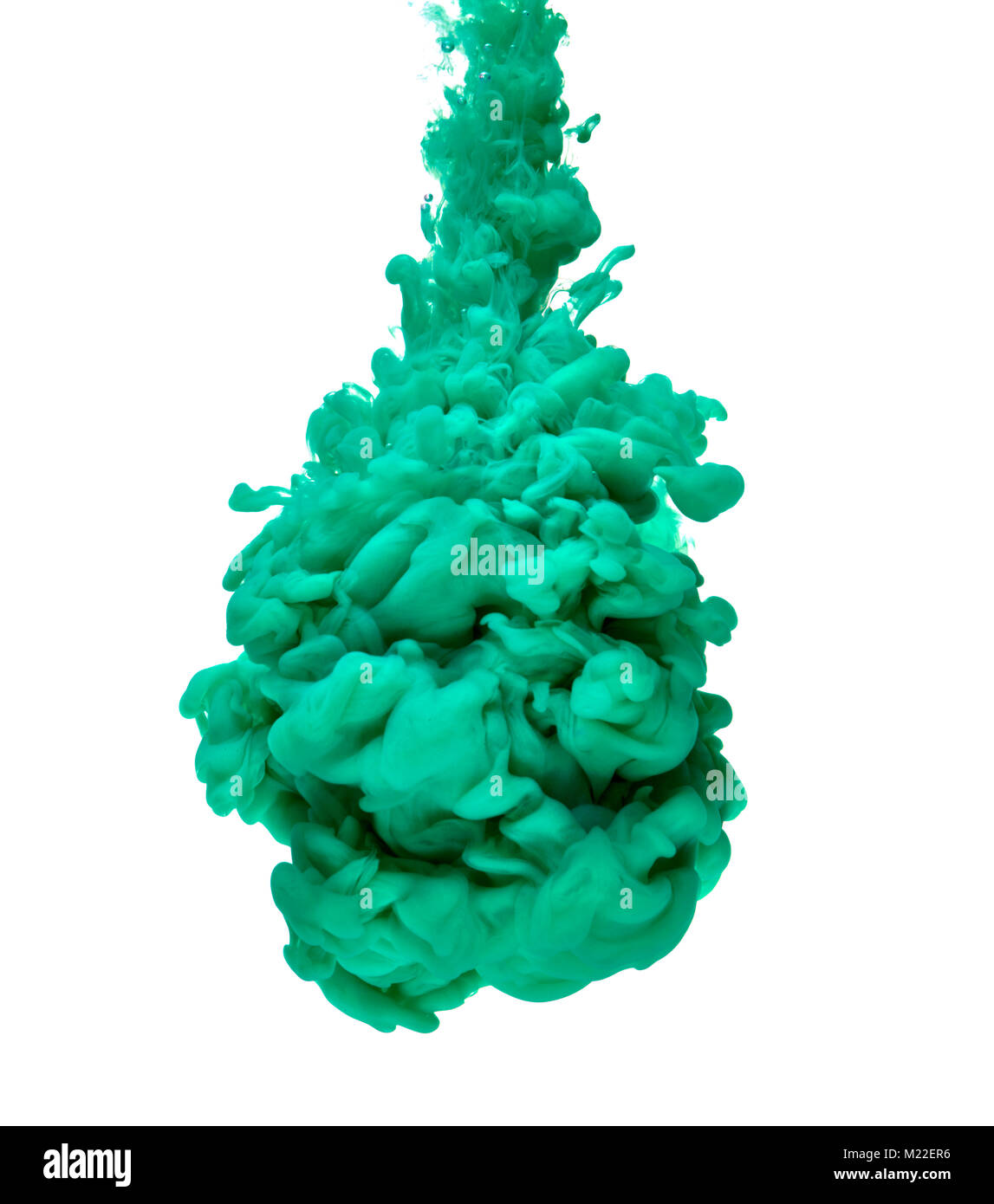 green color paint pouring in water Stock Photo Alamy