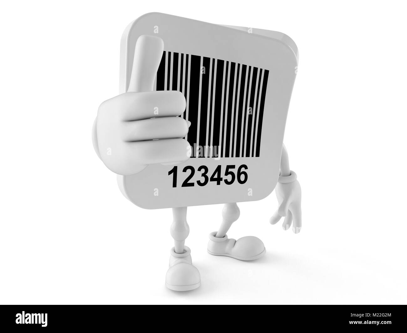 Barcode character with thumb ok isolated on white background Stock ...