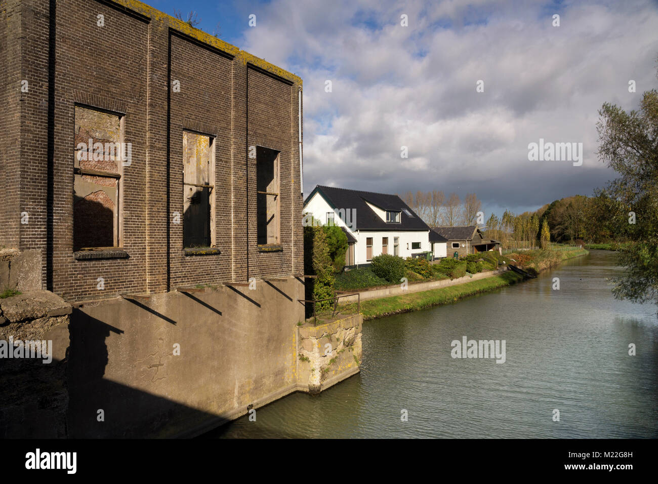 Ruined pumping station Stock Photo