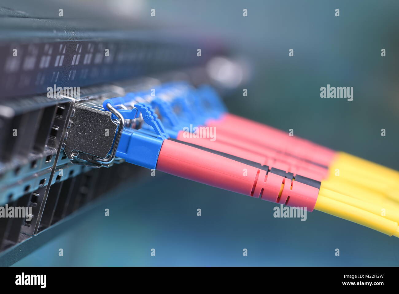 Optical fibre patch cords with gbic connected to the switch