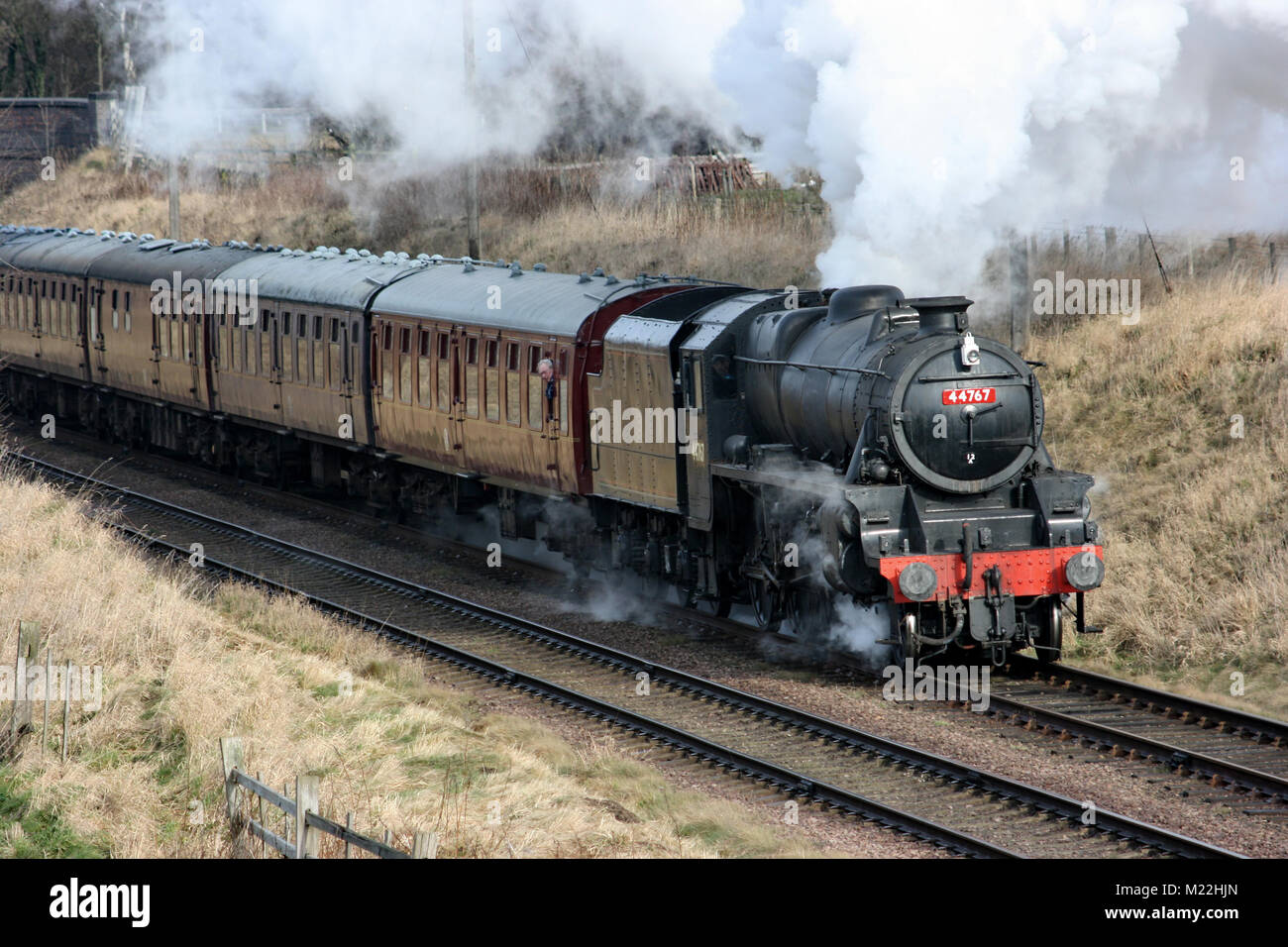 Black Five Steam Loco number 44767 at the Great Central Railway ...