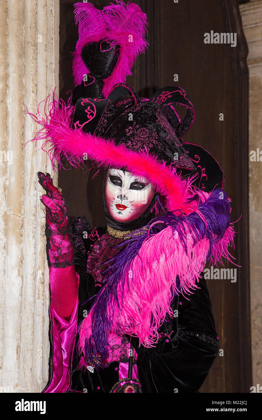 Women's Pink Venetian Masquerade Mask - Italian Masquerade Masks