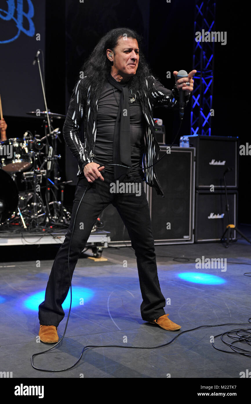 MIAMI, FL - FEBRUARY 20: Oni Logan of Lynch Mob performs during the Monsters Of Rock pre cruise concert at The Magic City Casino on February 20, 2016 in Miami, Florida.   People:  Oni Logan Stock Photo