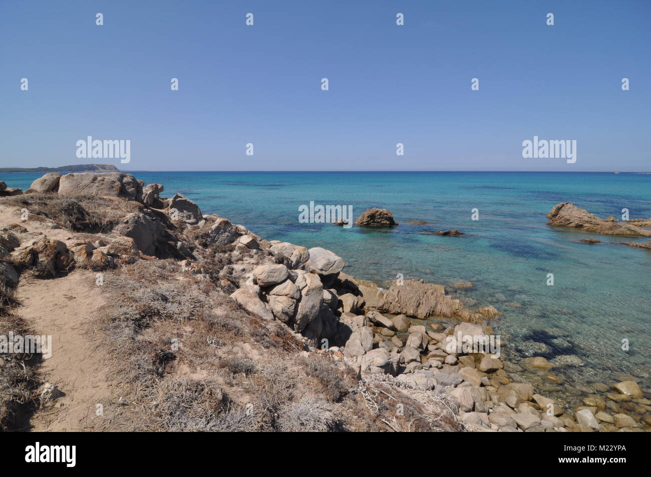 Spiaggia di Rena Majore beach with azure clear water and mountains Rena