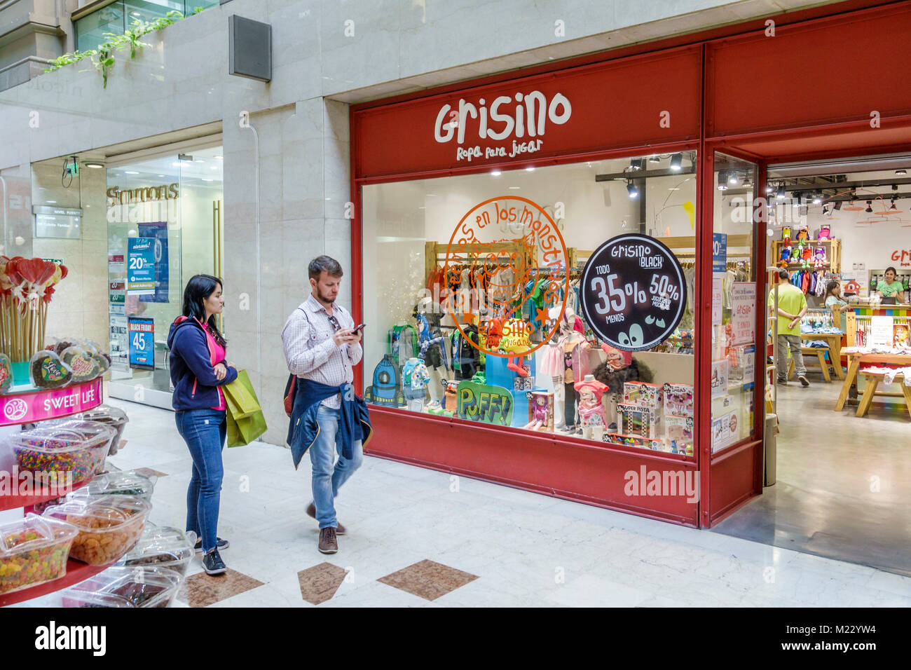 Buenos Aires Argentina,Galerias Pacifico mall,store,Grisino,children's clothes,entrance,window display,Hispanic Latin Latino ethnic minority,adult adu Stock Photo