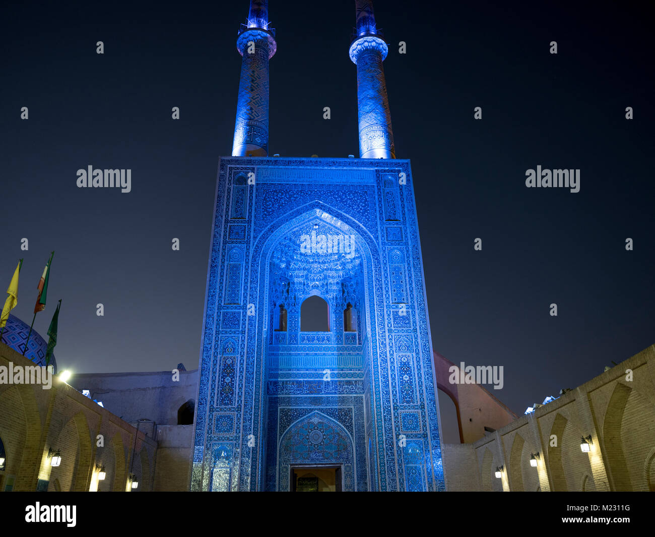 Jameh mosque in Yazd,, Yazd Province Iran Stock Photo