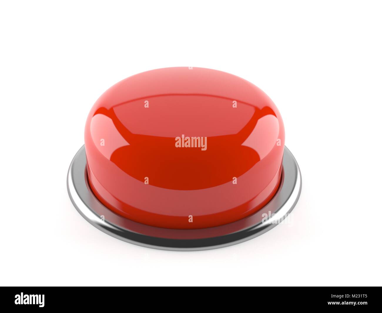 Push button isolated on white background Stock Photo - Alamy