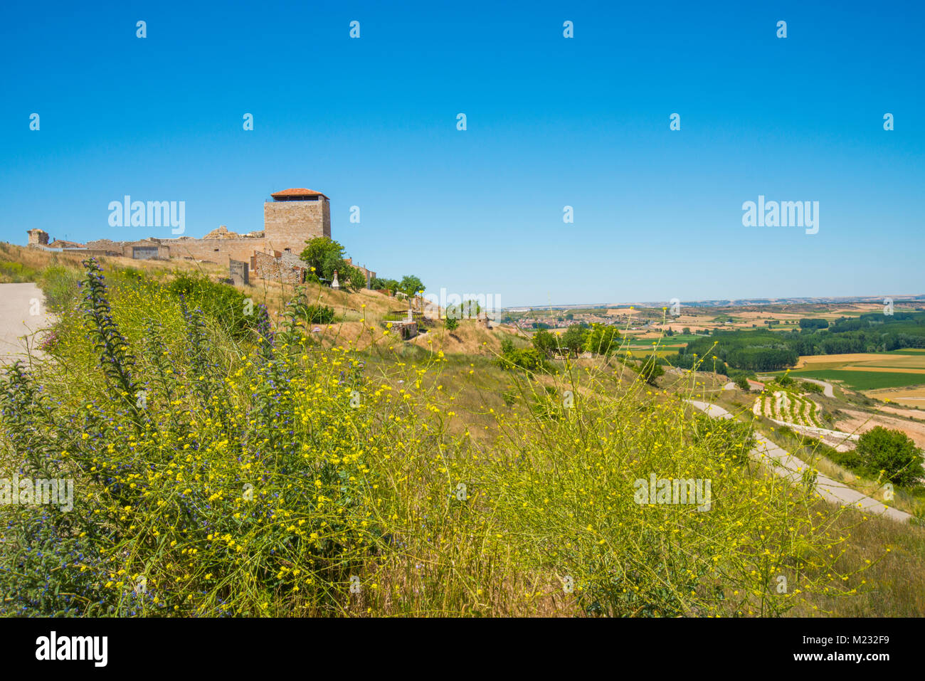 Castle and landscape. Haza, Burgos province, Castilla Leon, Spain. Stock Photo