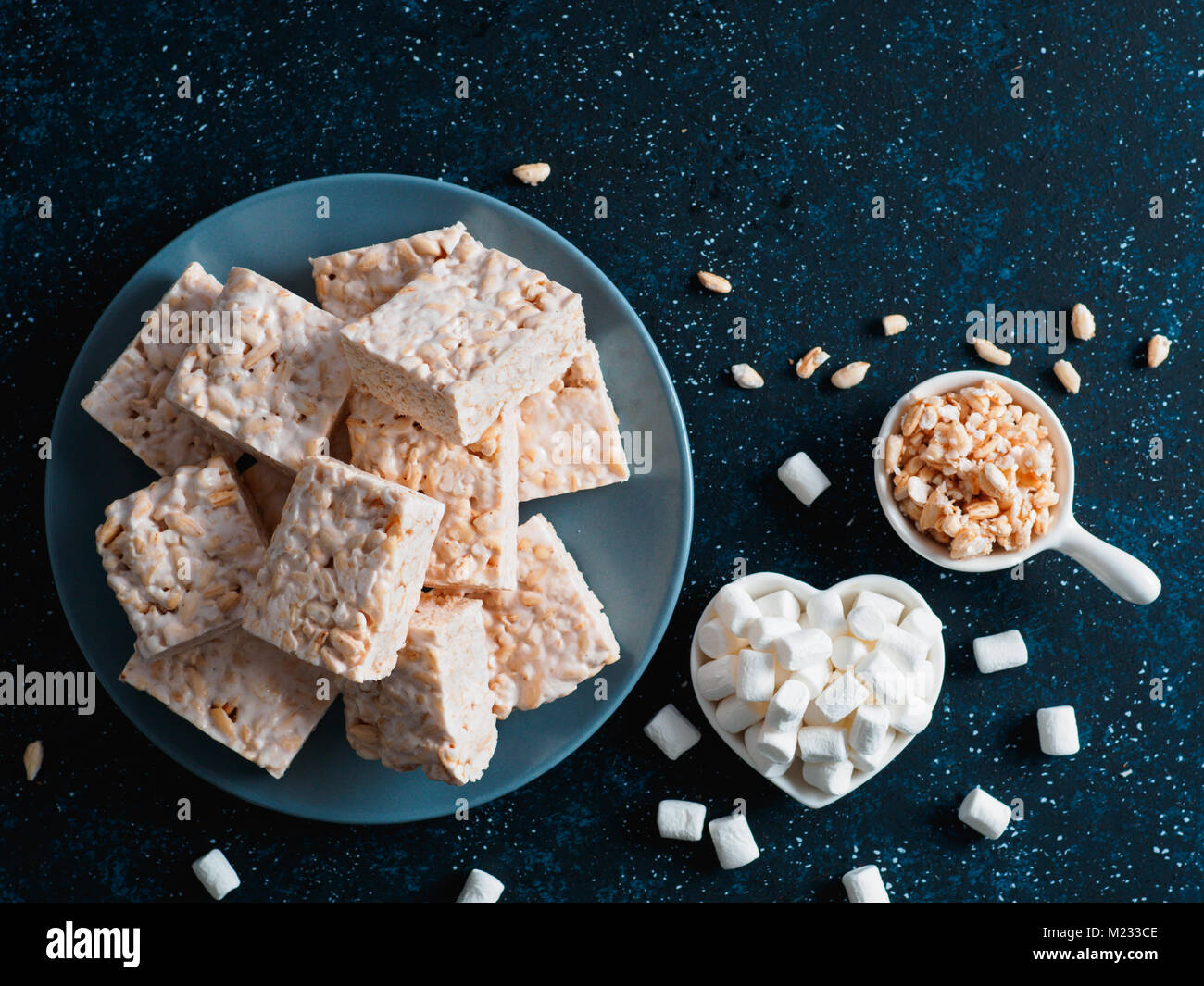 Homemade bars of Marshmallow and crispy rice Stock Photo Alamy