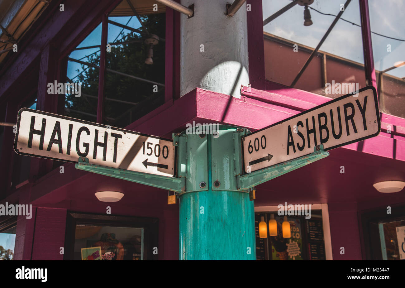 Haight &amp; Ashbury Road Sign Stock Photo - Alamy